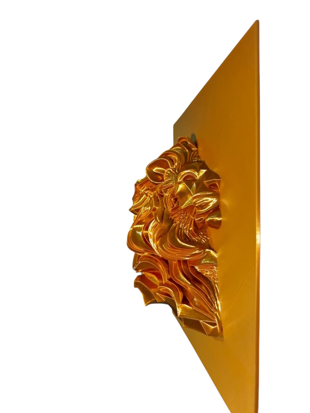 3D Aslan Kral Duvar Tablosu – Altın Sarısı