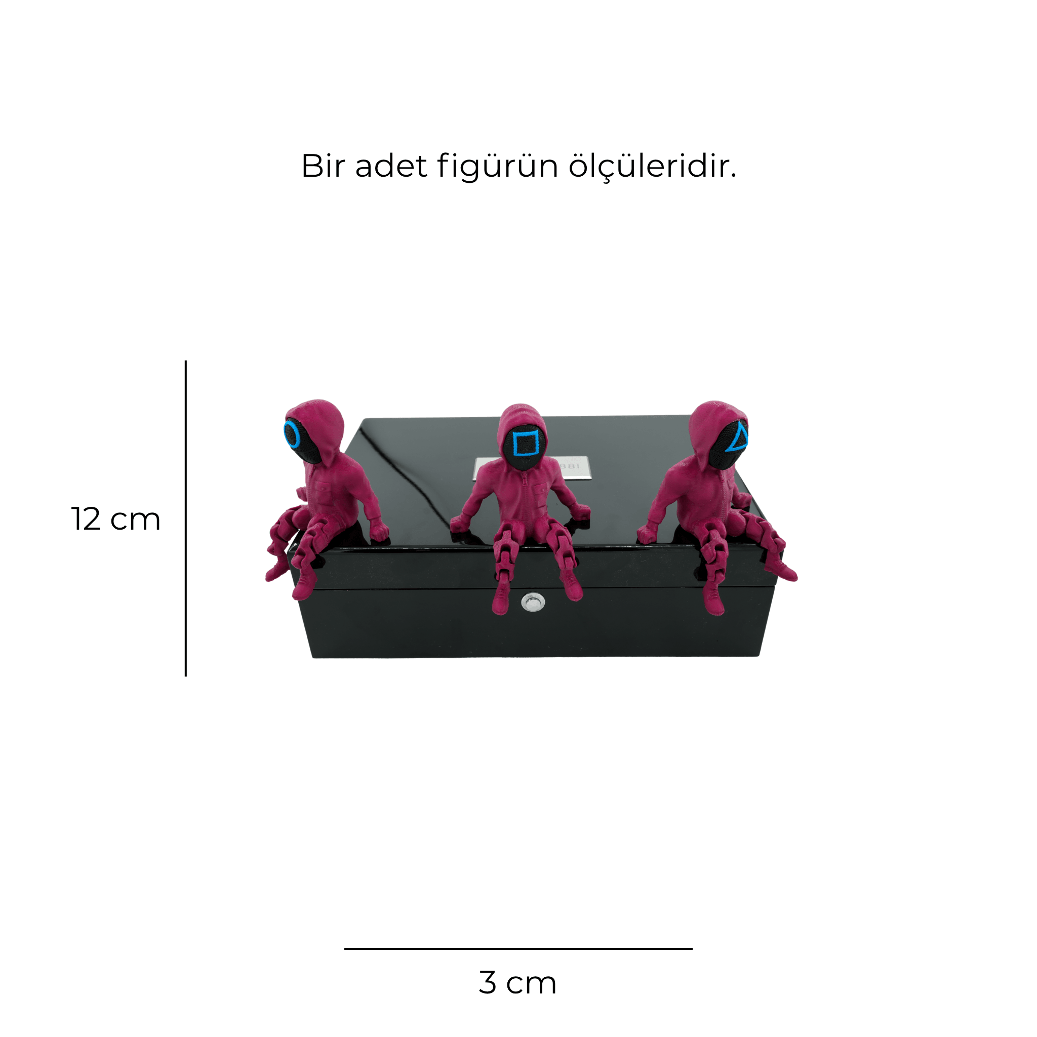 Squid Game 3’lü Koruma Figür Seti – Mini Koleksiyon (12 cm)