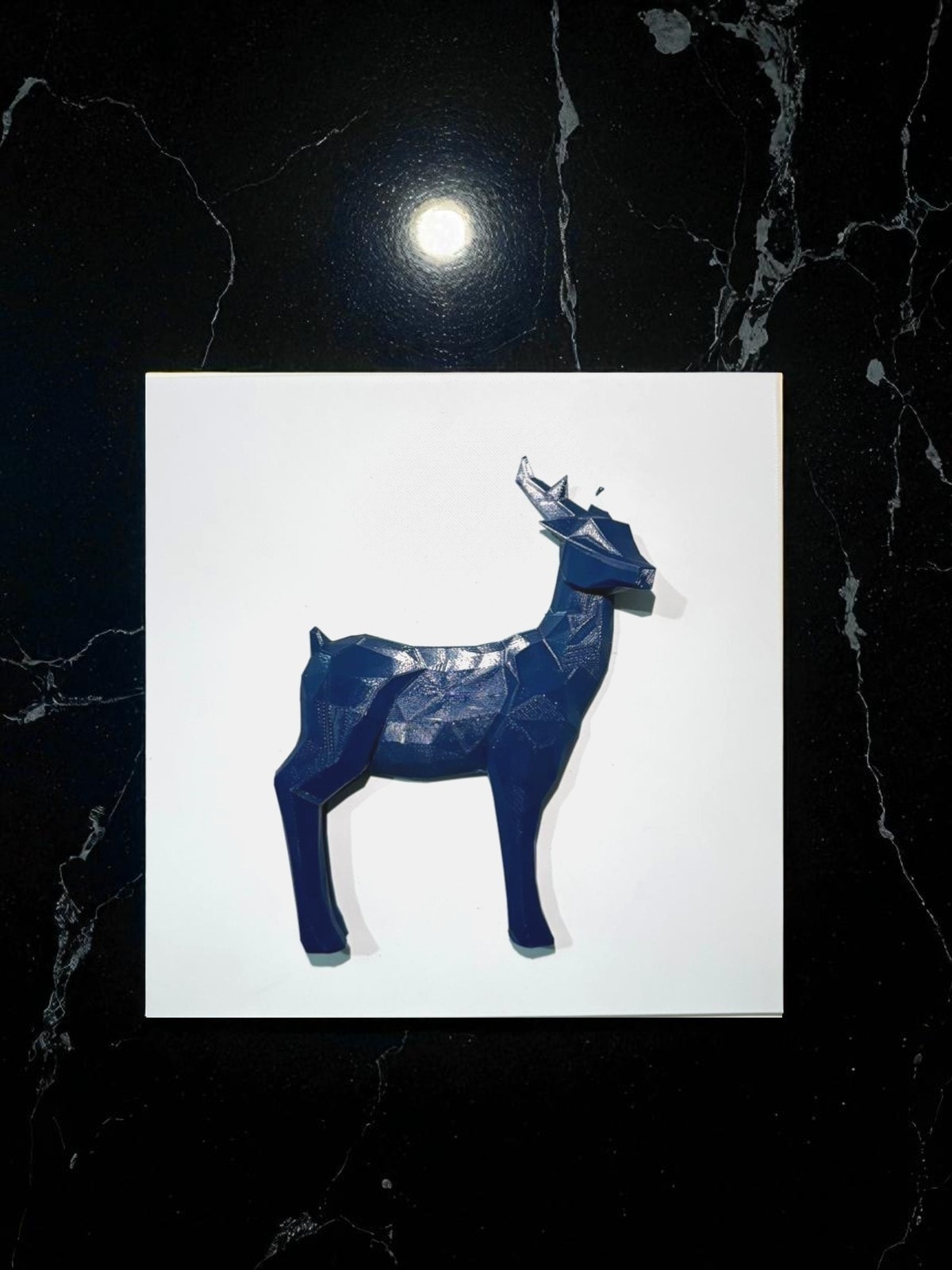 3D Dekoratif Geometrik Geyik Duvar Tablosu