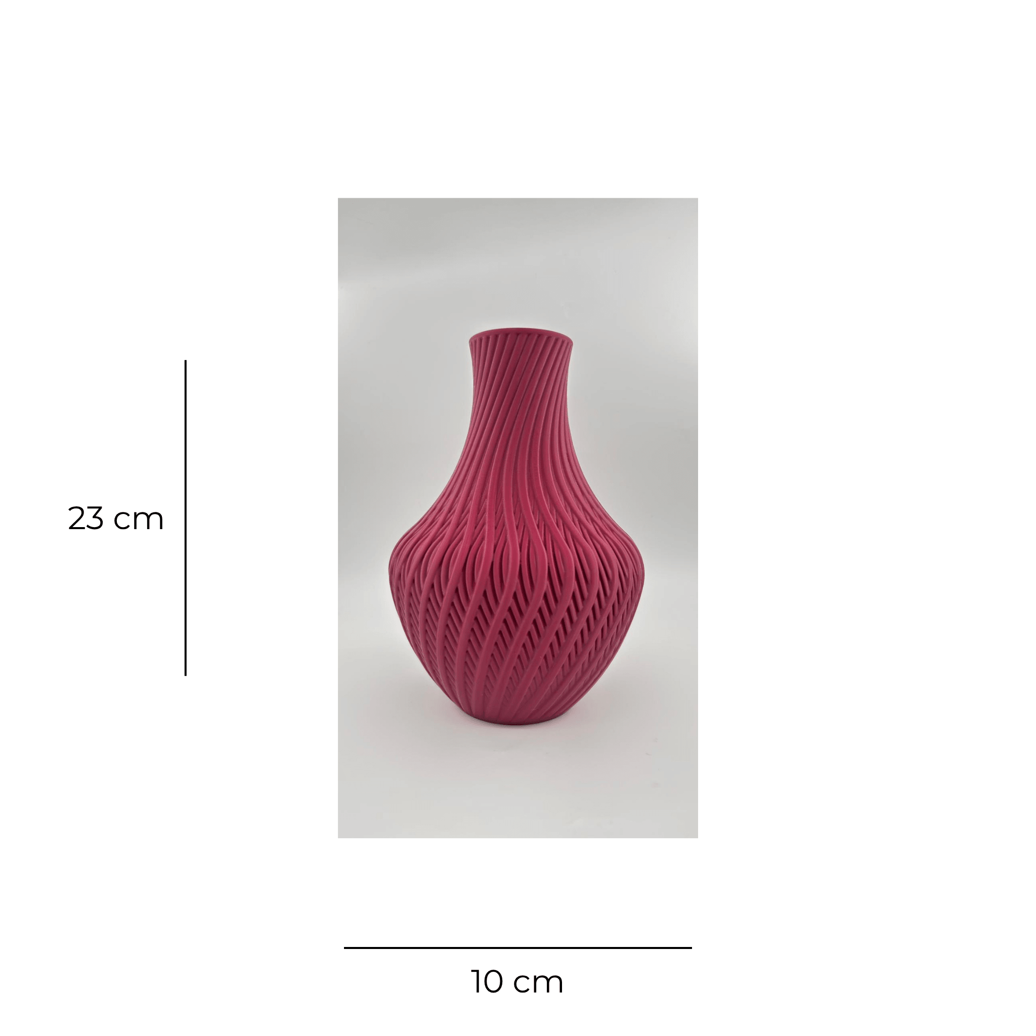 3D Dalga Desenli Modern Vazo – Bordo