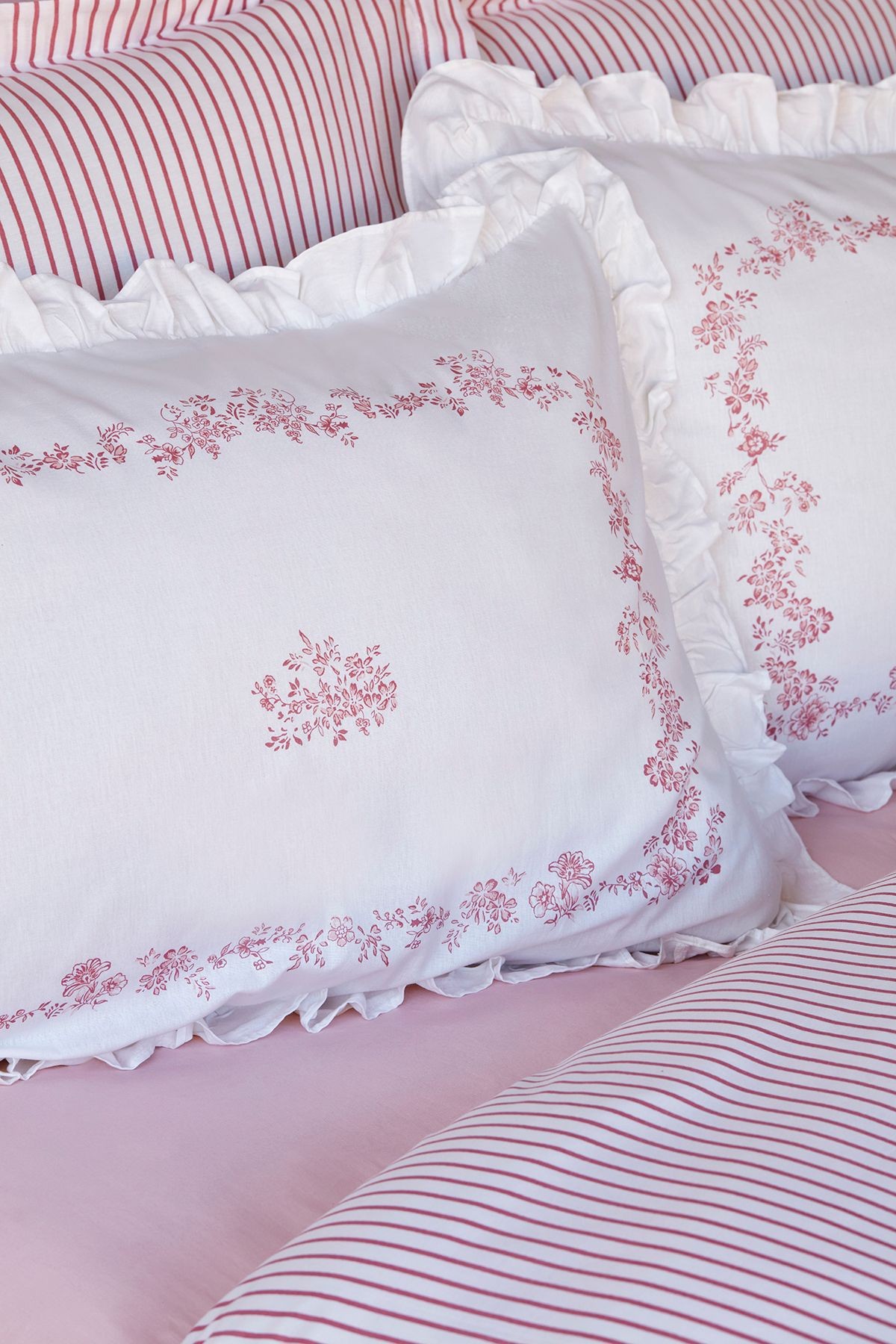 Versay Çift Kişilik Percale Nevresim Takımı Pembe