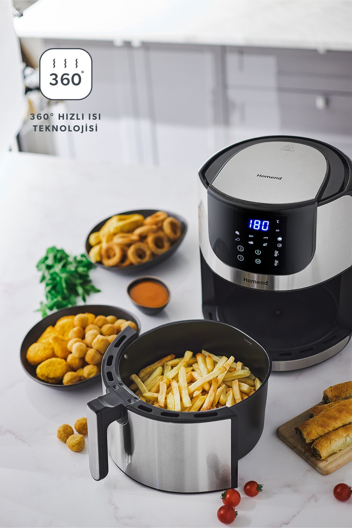 Airfryday 2502h 8 Farklı Program, Dokunmatik Ekran, 5l Airfryer