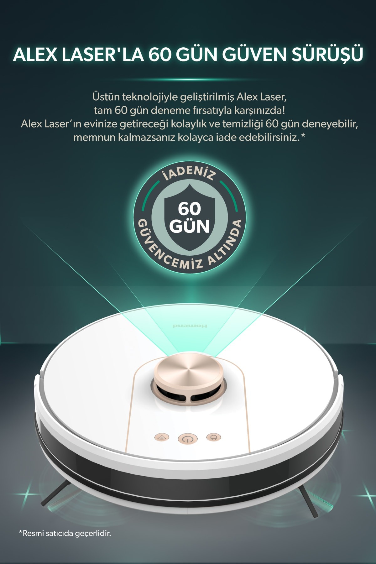 Alex Laser Pro 1285h Haritalamalı Akıllı Robot Süpürge Beyaz Gold