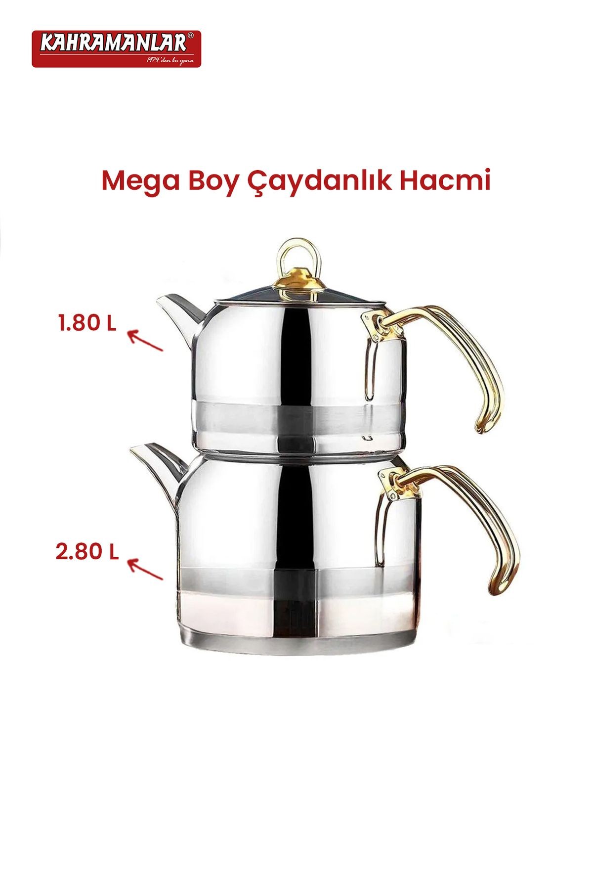 Enza Mega Boy Gold Çaydanlık Takımı