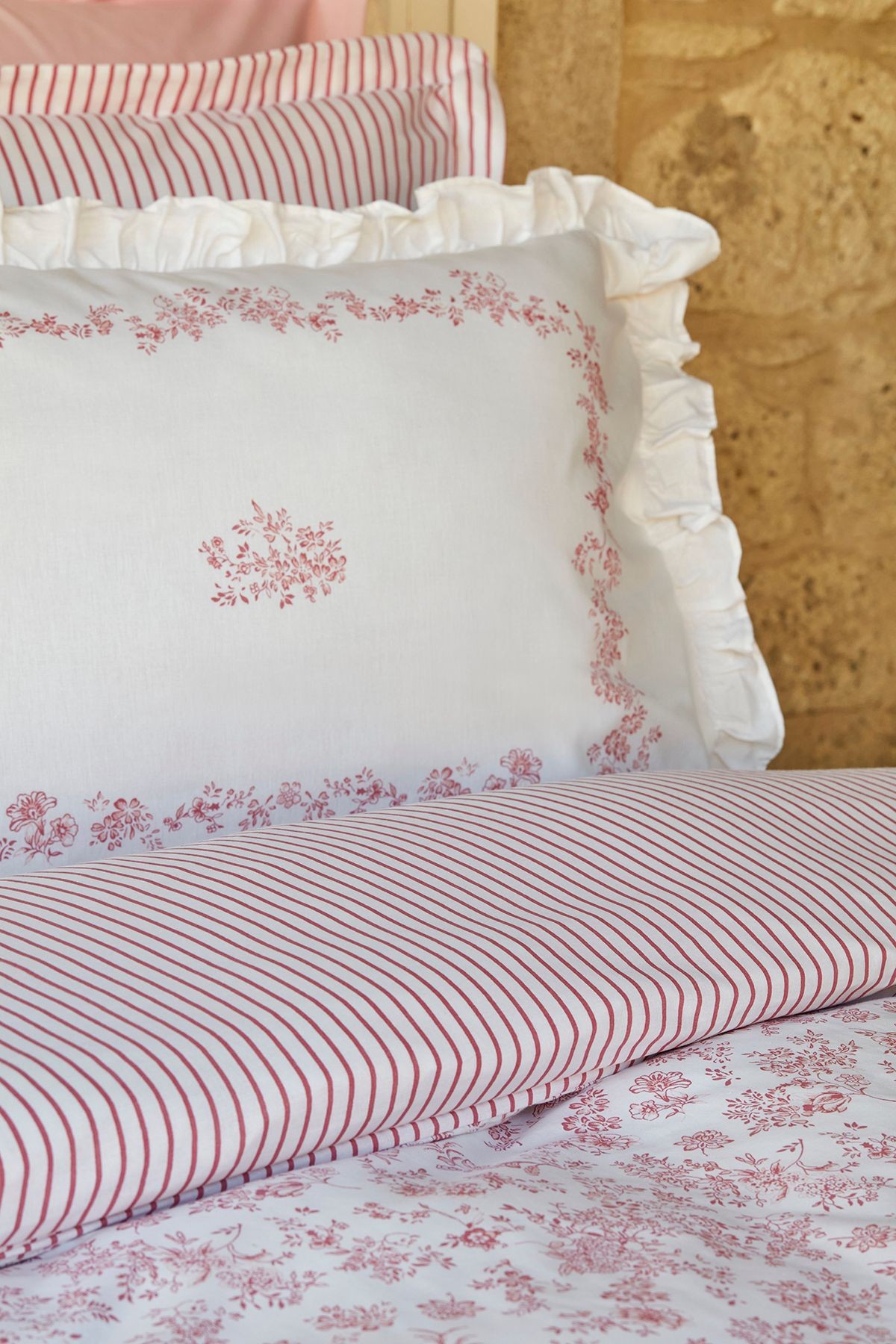 Versay Çift Kişilik Percale Nevresim Takımı Pembe