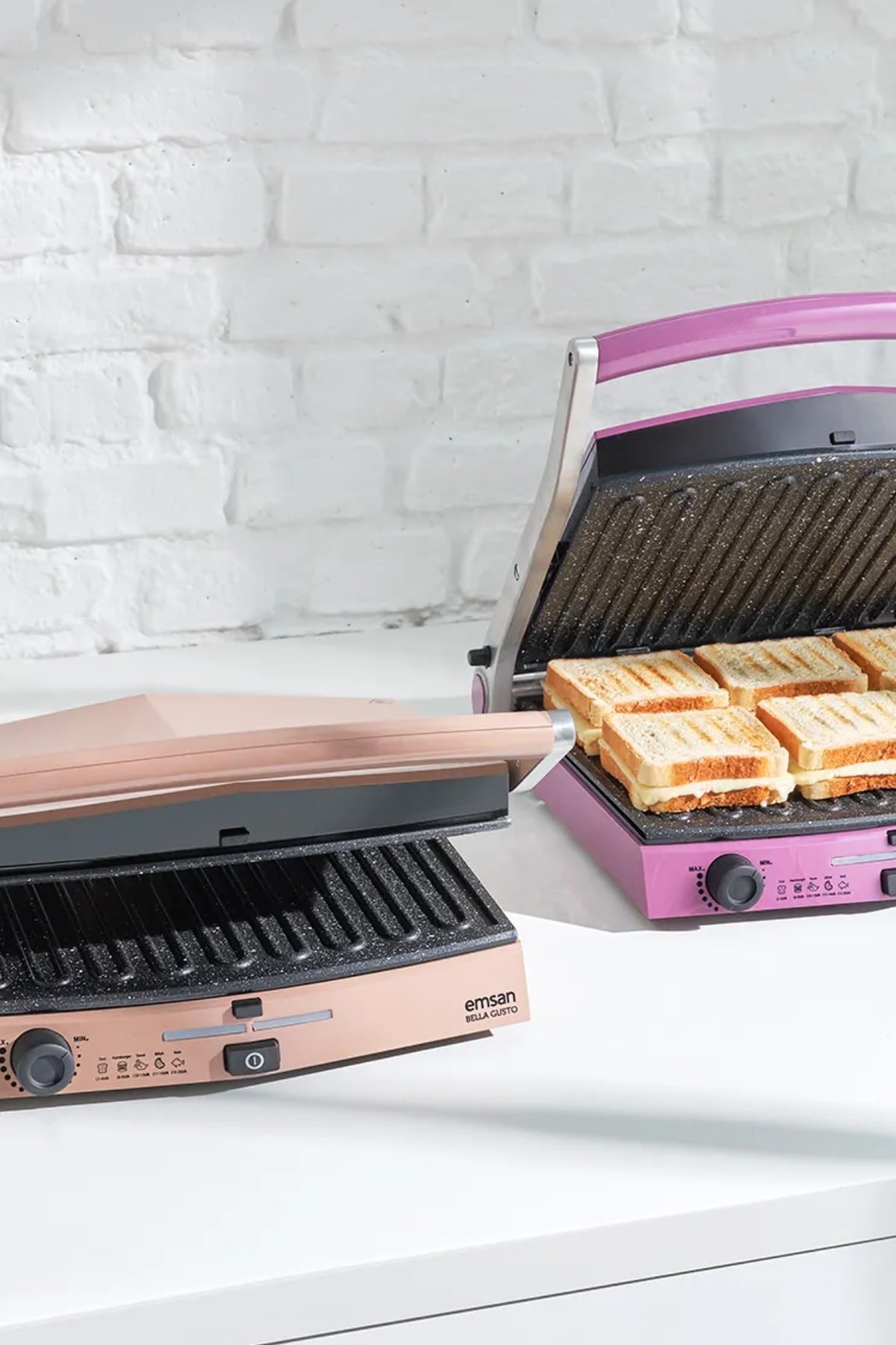 Bella Gusto 6 Dilim Ekmek Kapasiteli Tost Makinesi Golden Pink