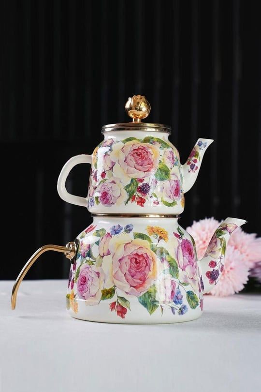 Rose Deluxe Emaye Çaydanlık