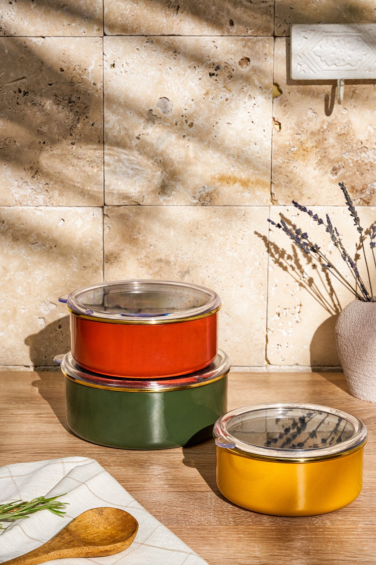 Artisan 3'lü Emaye Saklama Kabı