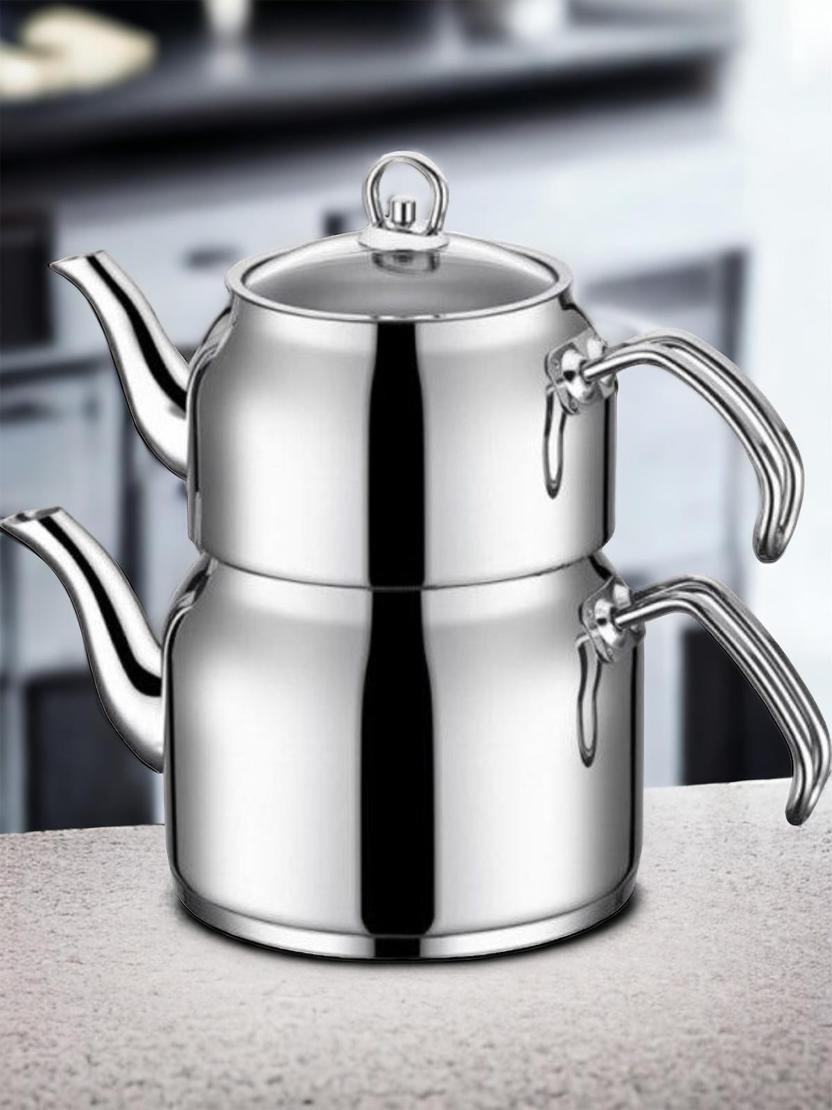 Sude Metal Kulp Aile Boy Çaydanlık Takımı