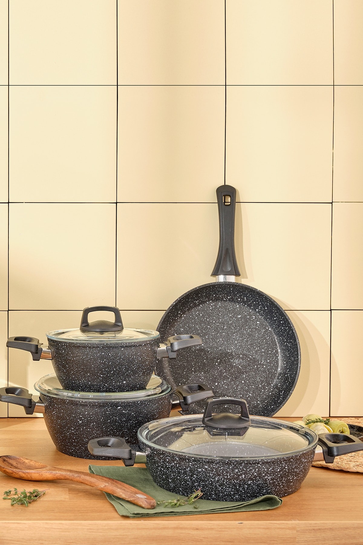 Oasis-s Blue Star 7 Parça Granit Tencere Seti