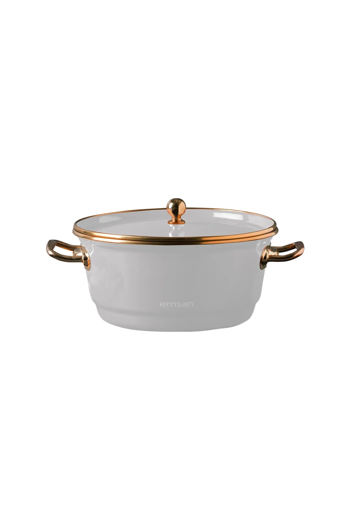 Troy Emaye Kızartma Tenceresi Beyaz 24 Cm