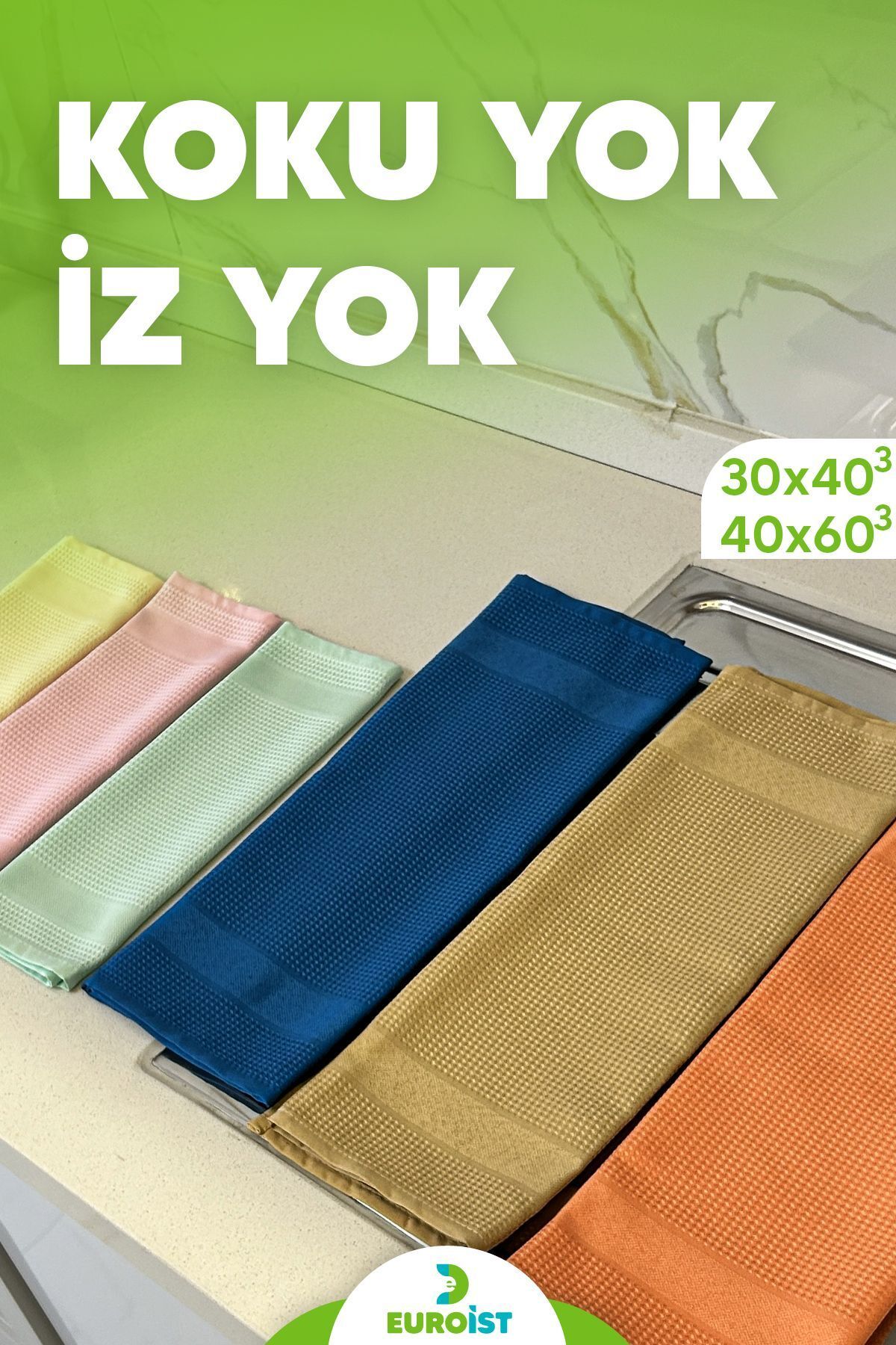 6 ADET Temizlik Bezi - Mikrofiber, Cam, Ayna, Mutfak, Banyo, Araç Temizlik Bezi (40x60 / 30x40CM)