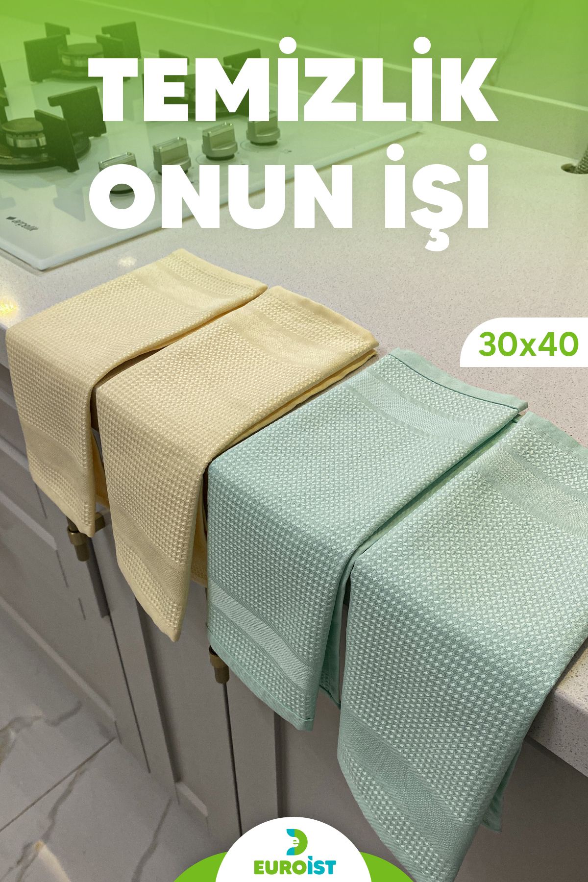 4'lü Mikrofiber Temizlik Bezi - Cam, Ayna, Mutfak, Banyo, Araç Genel Temizlik Bezi - 30x40 CM