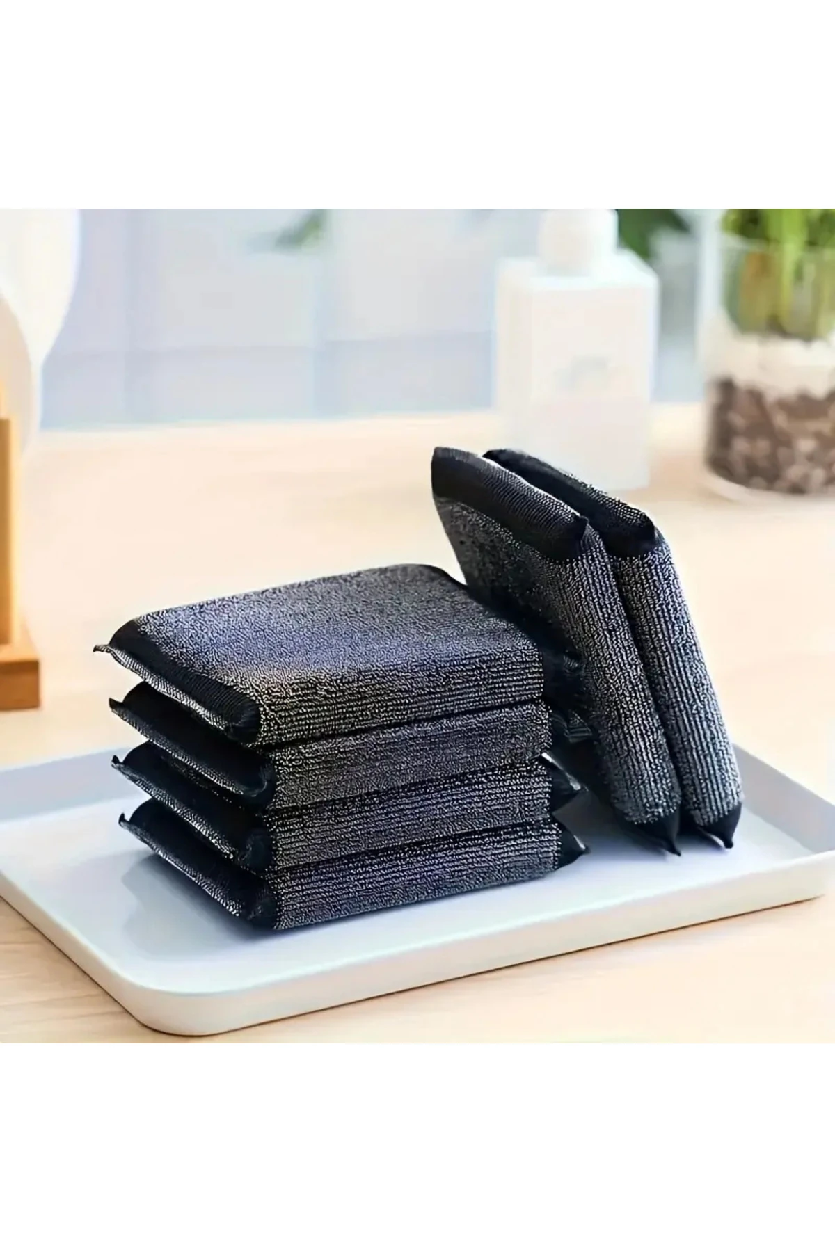 Sihirli Paslanmaz Telli Bulaşık Süngeri - Yağ ve Kurumuş Leke Temizliğinde Etkili Sünger (2 Adet)