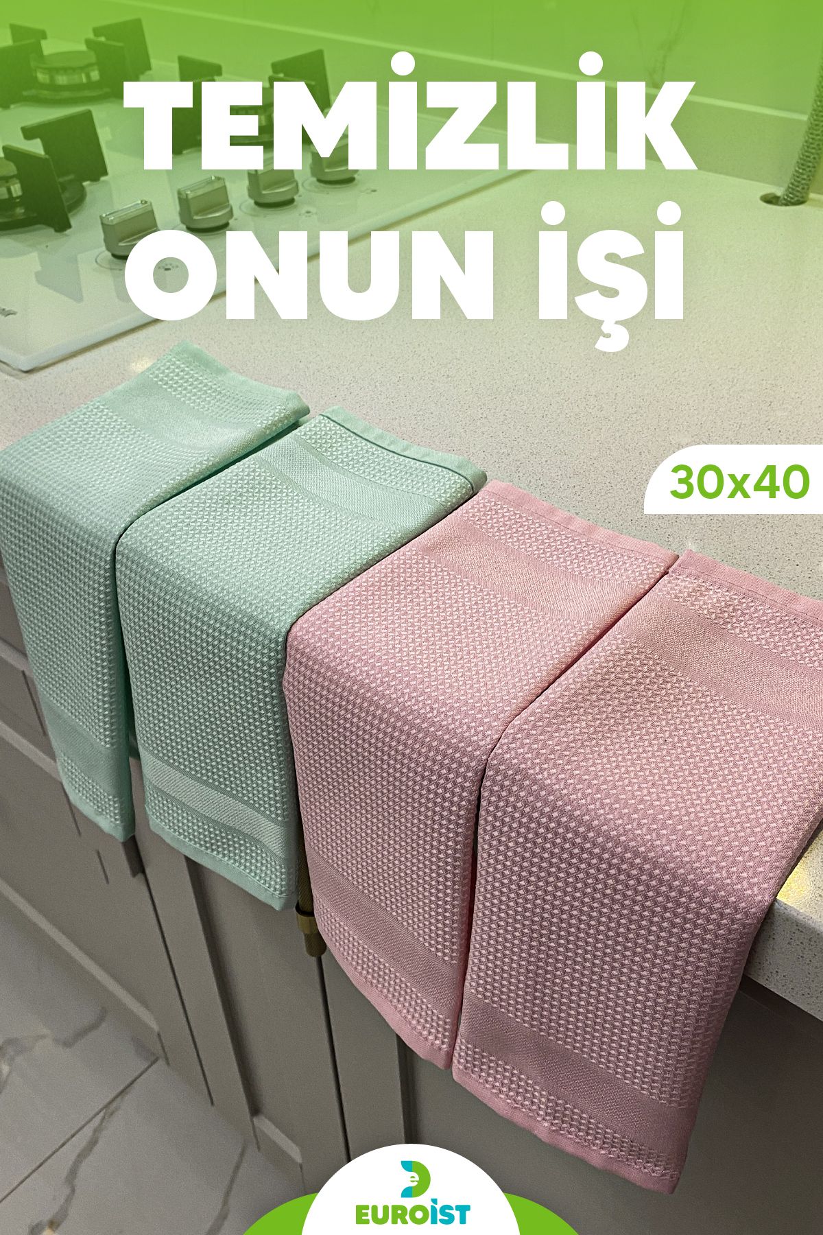 Temizlik Bezi, Mikrofiber, Cam, Ayna, Mutfak, Banyo, Araba Genel Temizlik Bezi - 30x40 Cm - 4 Adet