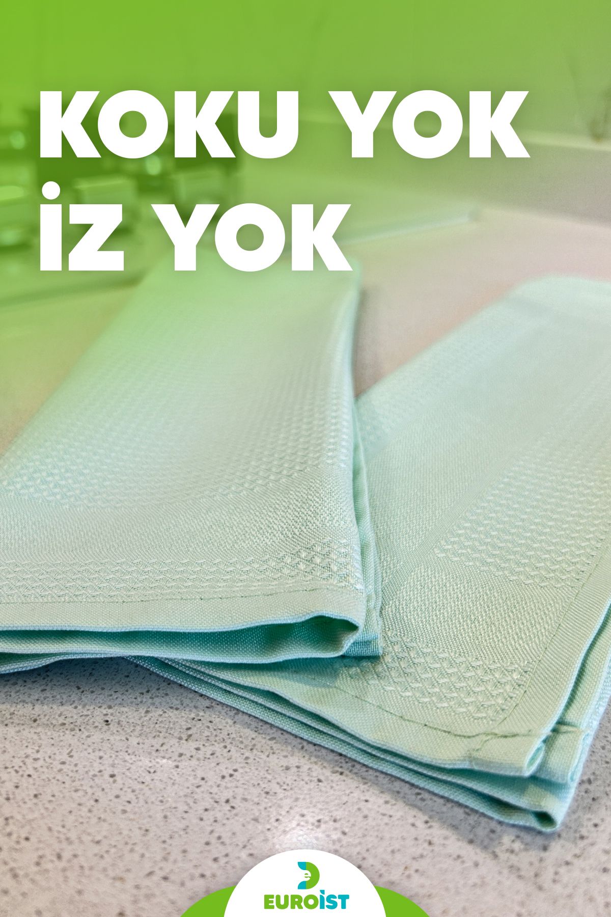 2'li Mikrofiber Temizlik Bezi - Cam, Ayna, Mutfak, Banyo, Araç Genel Temizlik Bezi (30/40 CM) YEŞİL