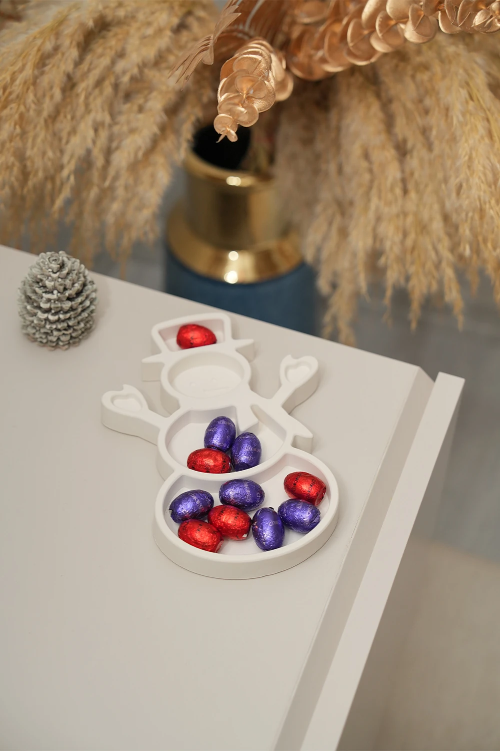 Kardan Adam Şeklinde Dekoratif Sunum Tabağı