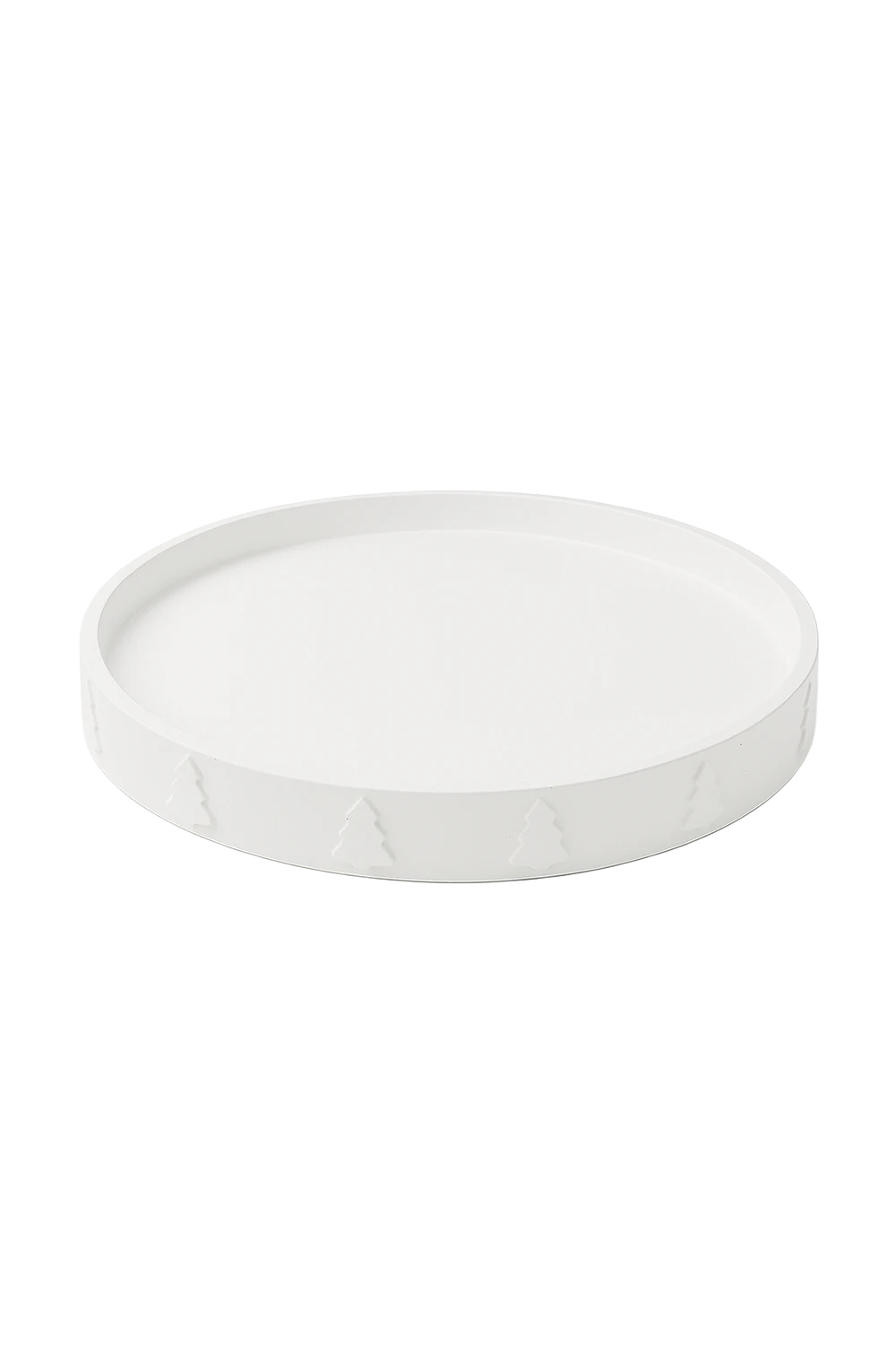 Noel Motifli Dekoratif Sunum Tabağı – Beyaz Yılbaşı Objesi 