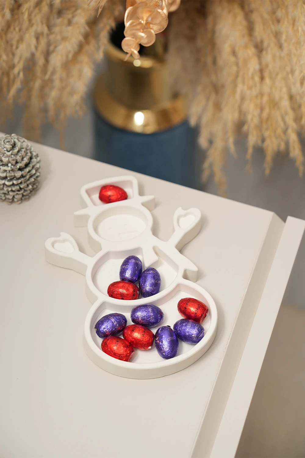 Kardan Adam Şeklinde Dekoratif Sunum Tabağı