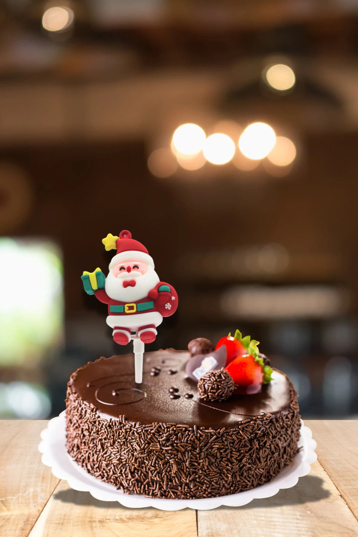 Dekoratif Silikon Pasta Üstü Yılbaşı Süsü 4 Adet Baba (Anahtarlık)