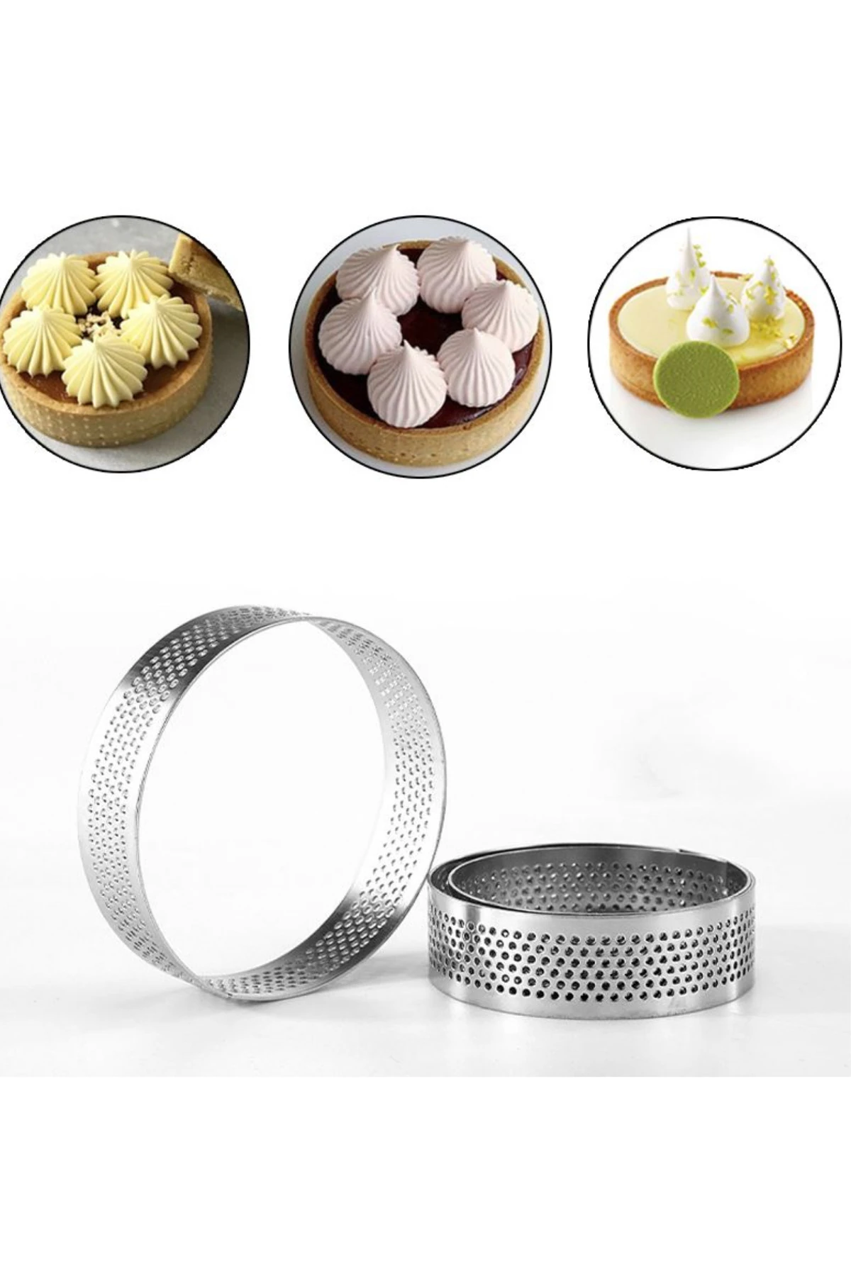 Delikli Yuvarlak Tart Halkası 10 CM