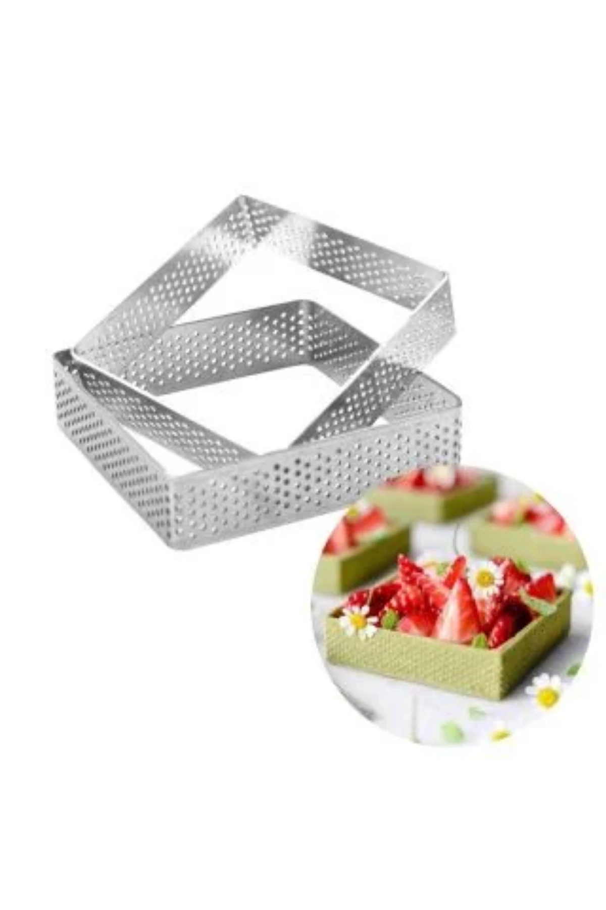 Delikli Kare Tart Halkası 12 Cm