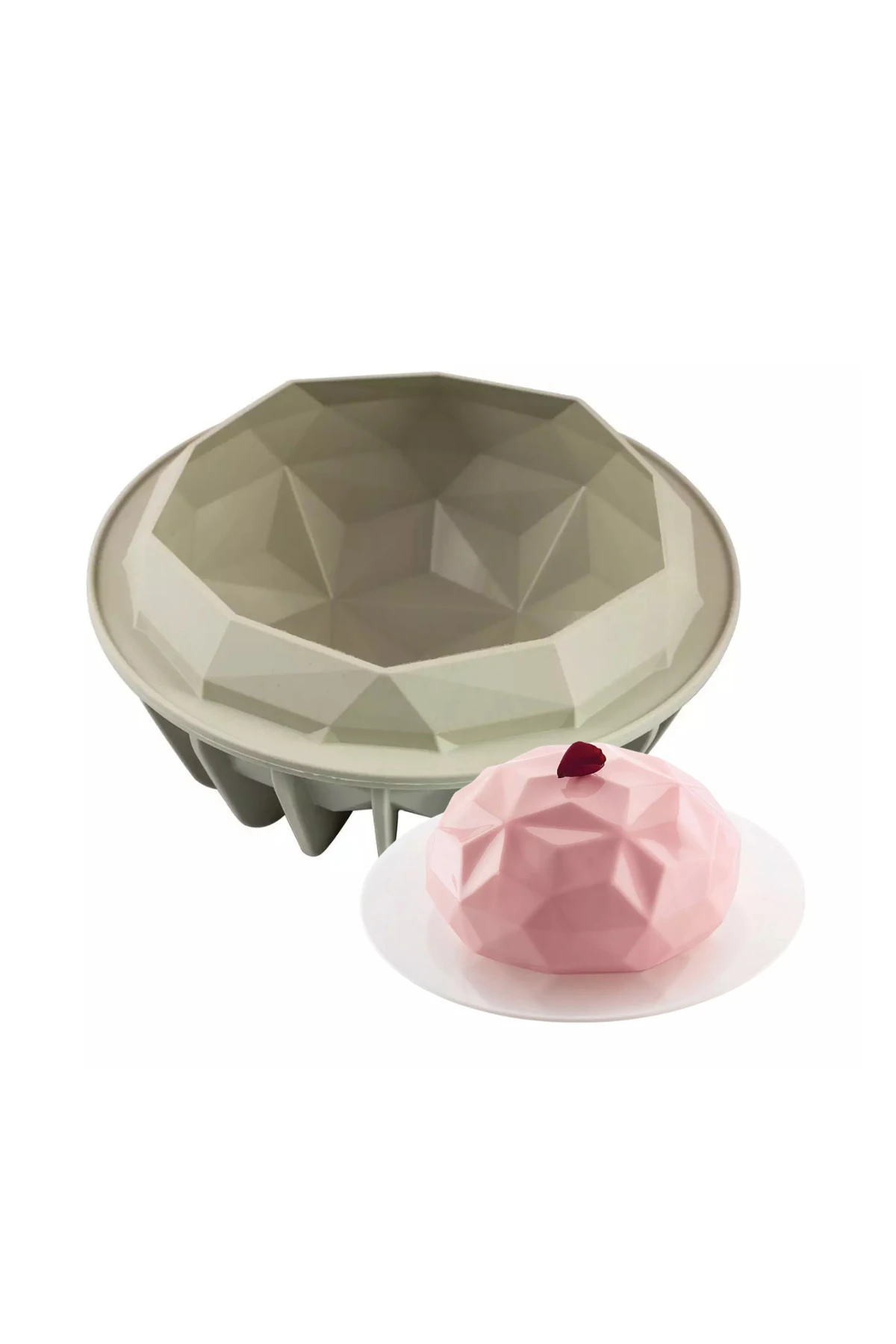 Yuvarlak Elmas Desenli Silikon Mousse Pasta Kalıbı ( Gemma)