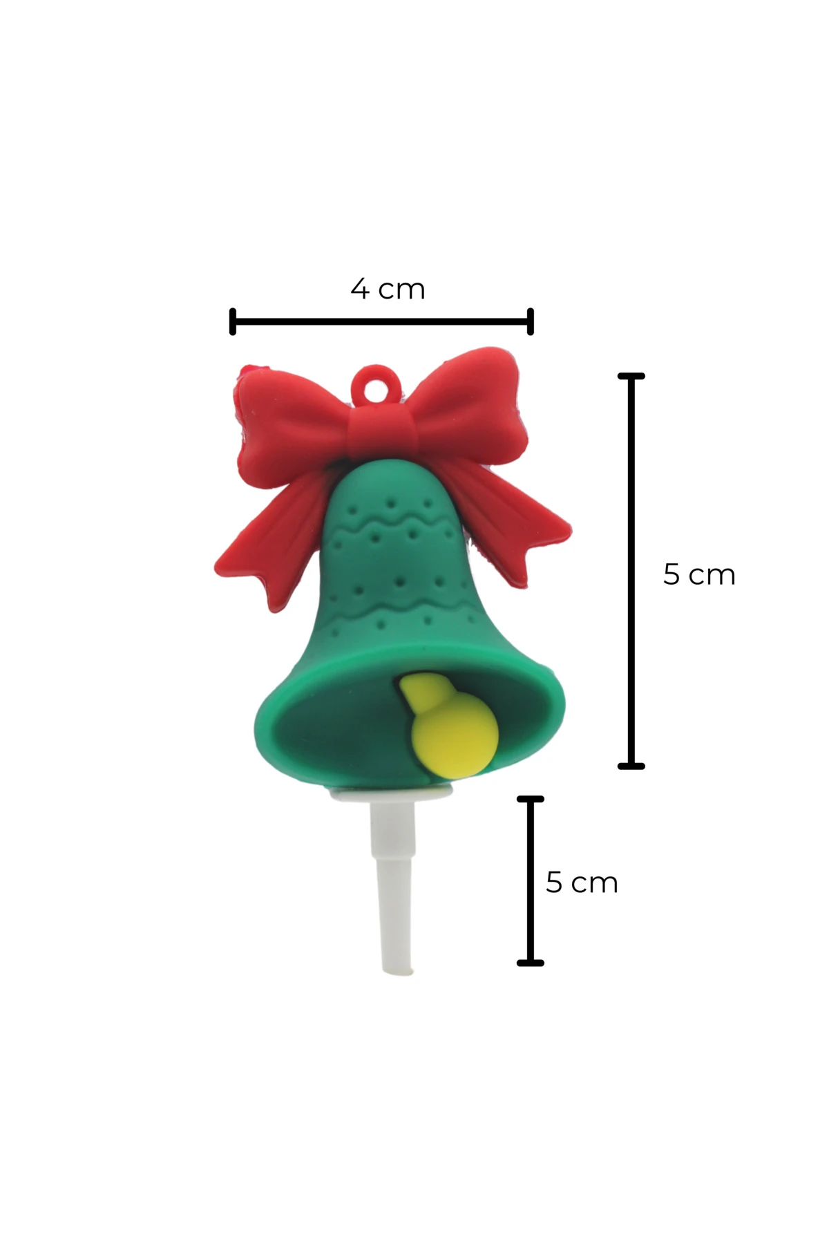 Dekoratif Silikon Pasta Üstü Yılbaşı Süsü 1 Adet Çan (Anahtarlık)