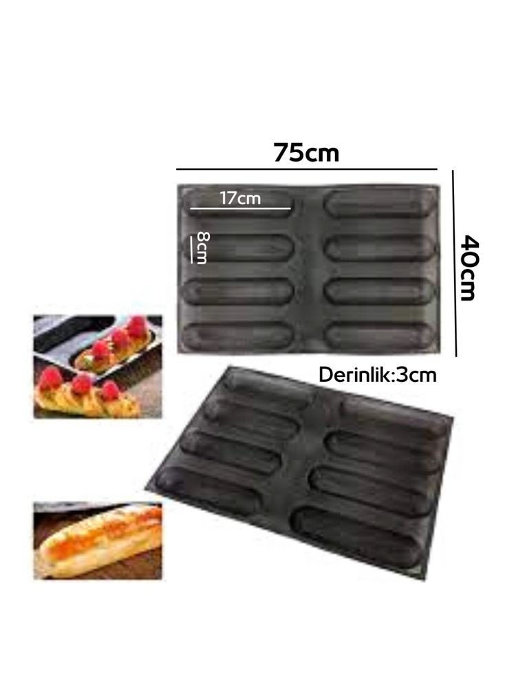 8 Lİ HAMBURGER EKMEĞİ SİLİKON KALIP 40x60 BS-501