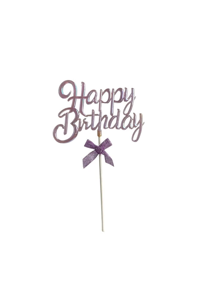 HAPPY BIRTHDAY TOPPER NEON LİLA
