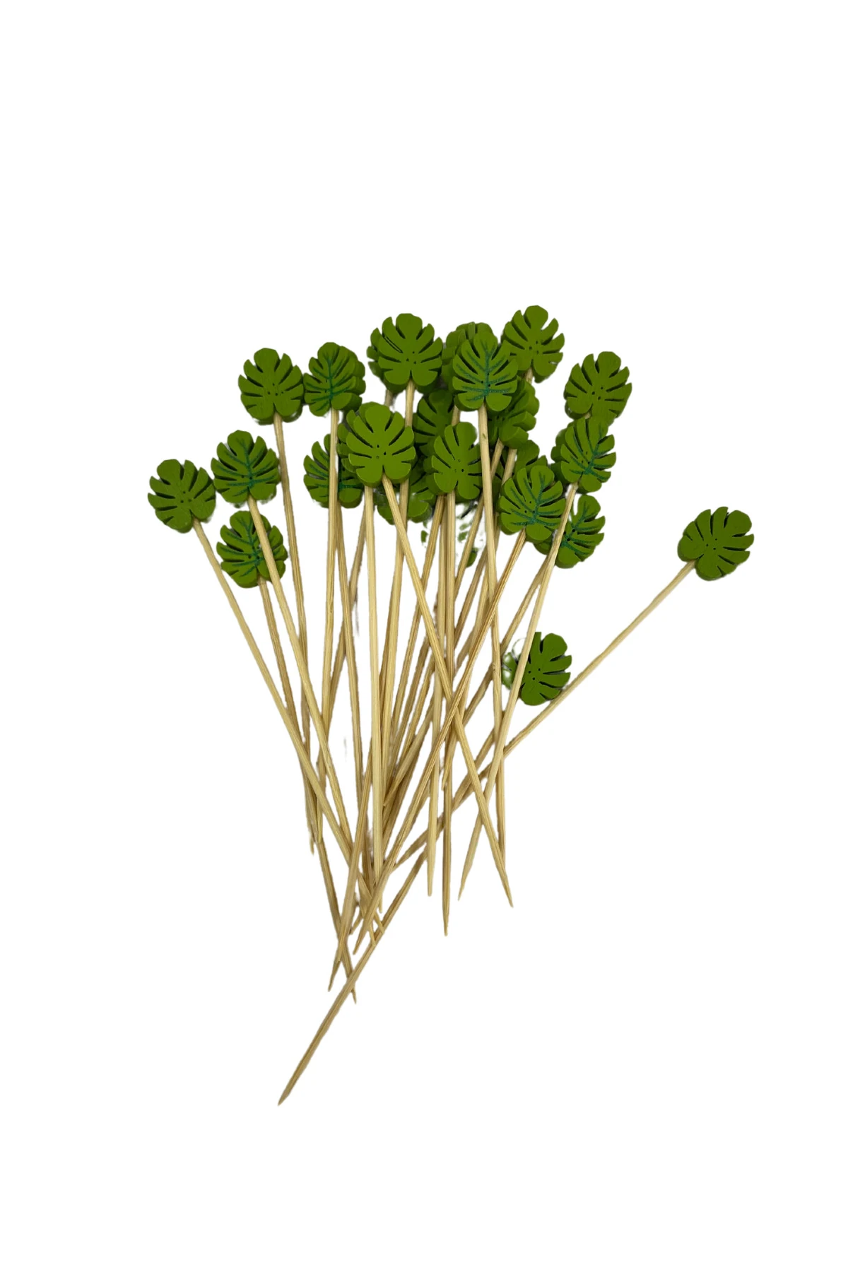 Dekoratif Bambu Kürdan Süs 25 Adet [Egzotik Yaprak]