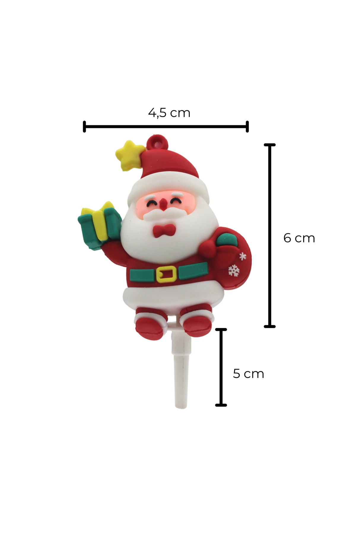 Dekoratif Silikon Pasta Üstü Yılbaşı Süsü 4 Adet Baba (Anahtarlık)