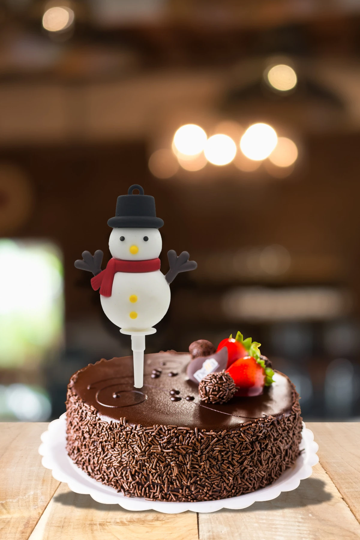 Dekoratif Silikon Pasta Üstü Yılbaşı Süsü 1 Adet Kardan Adam (Anahtarlık)