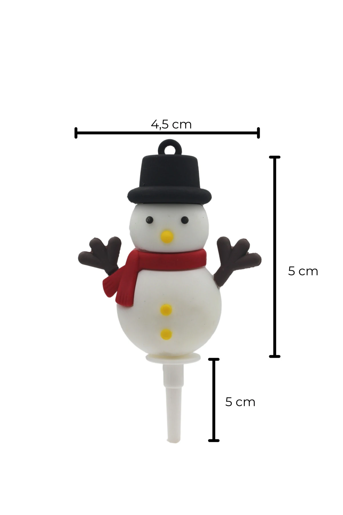 Dekoratif Silikon Pasta Üstü Yılbaşı Süsü 1 Adet Kardan Adam (Anahtarlık)