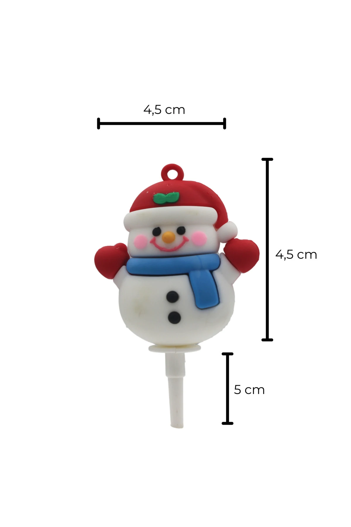 Dekoratif Silikon Pasta Üstü Yılbaşı Süsü 1 Adet Kardan Adam (Anahtarlık)