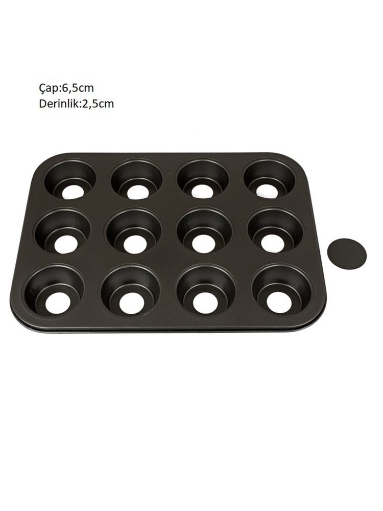 TEFLON ALTI ÇIKAN CUPCAKE TEPSİSİ 12 Lİ