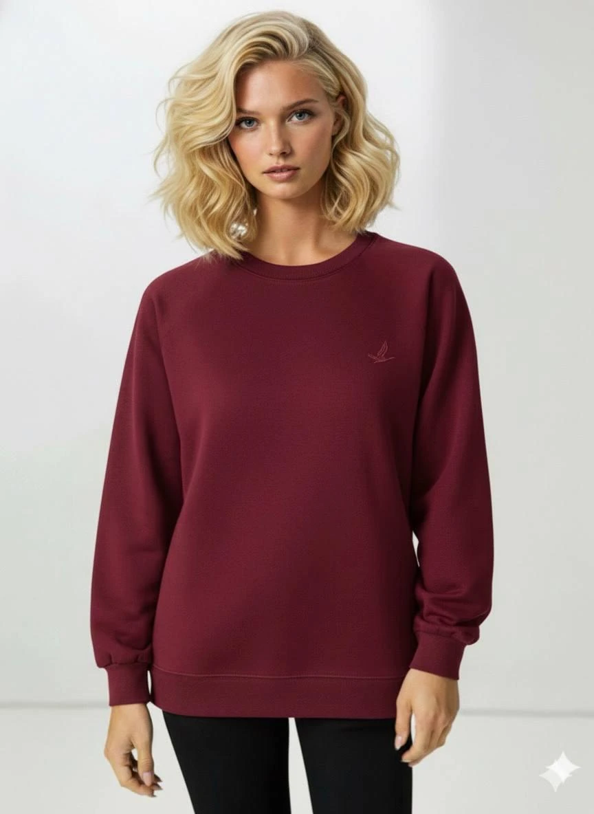 GÖĞSÜ KAZ NAKIŞLI SWEATSHİRT