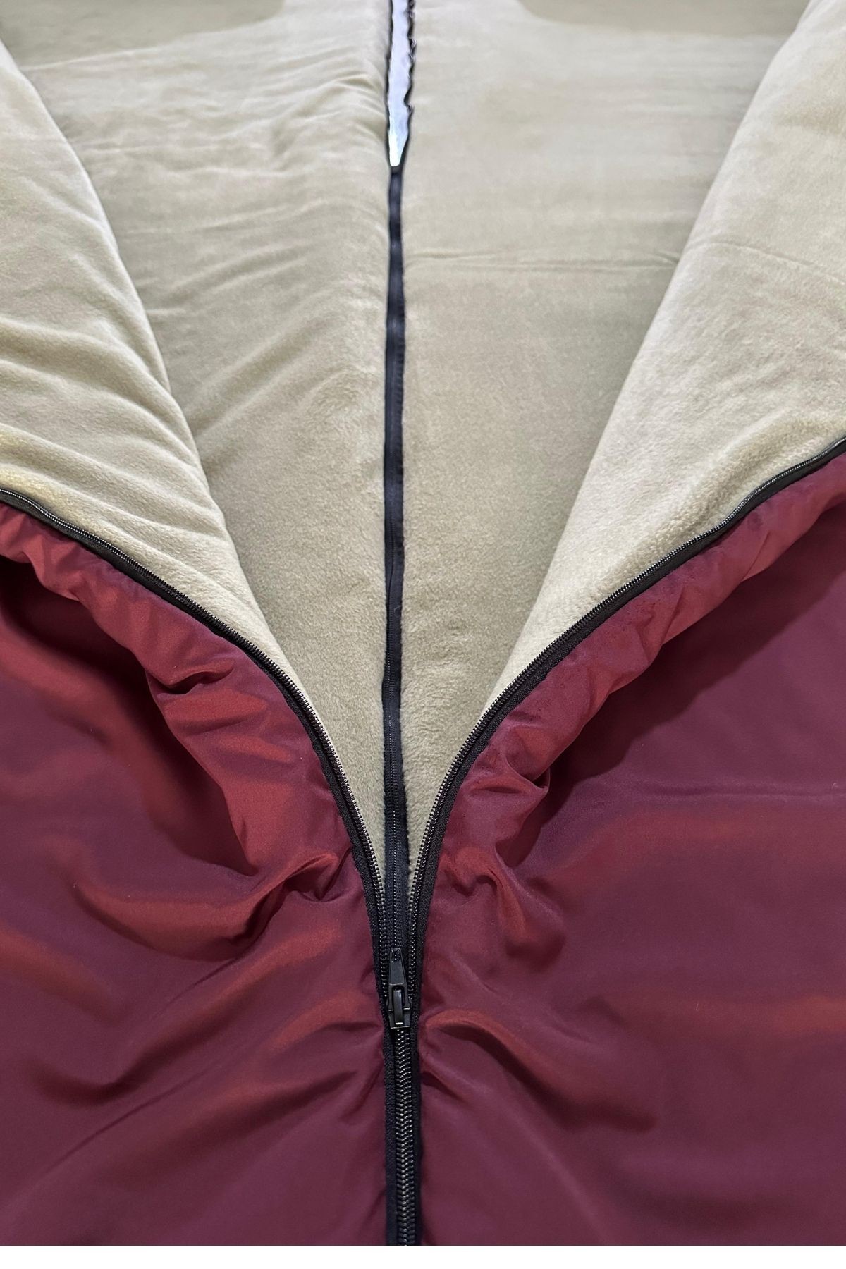 Bordo Çift Kişilik 2'li Birleşip Ayrılabilir Takım Uyku Tulumu (-25) Mikro Su Itici Kamp (2.15×1.50)