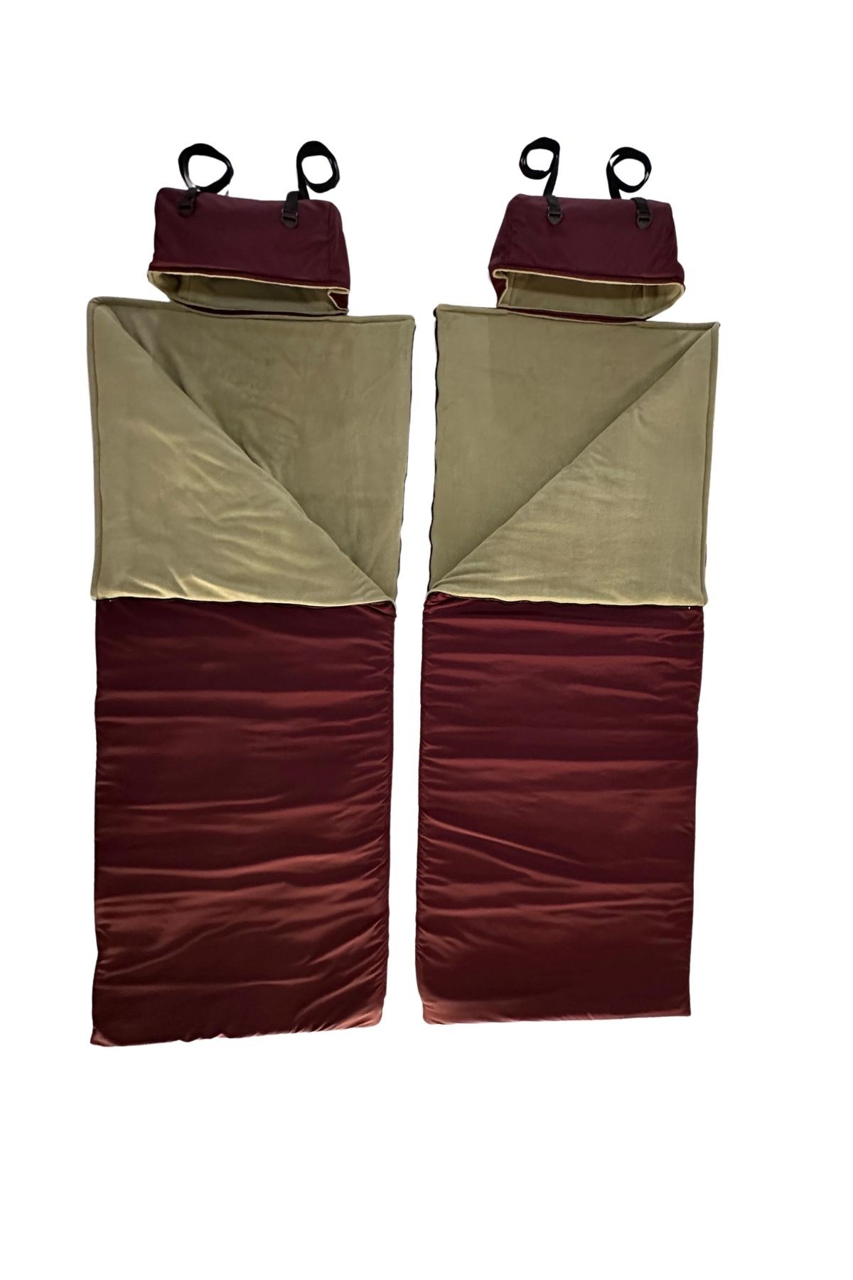 Bordo Çift Kişilik 2'li Birleşip Ayrılabilir Takım Uyku Tulumu (-25) Mikro Su Itici Kamp (2.15×1.50)