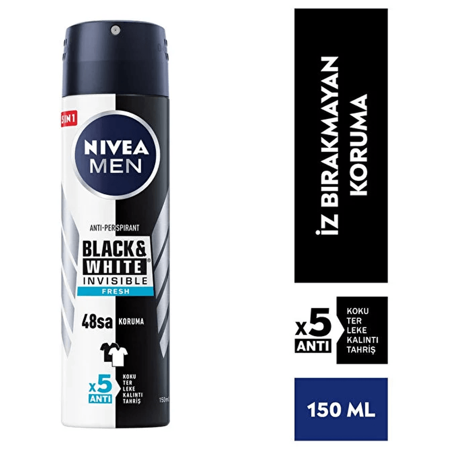 Nivea Men 5IN1 Invisible Black And White Fresh Deodorant 150ml