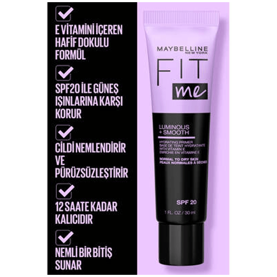 Maybelline Fit Me Luminous&Smooth 30ml-Nemlendiren Makyaj Bazı