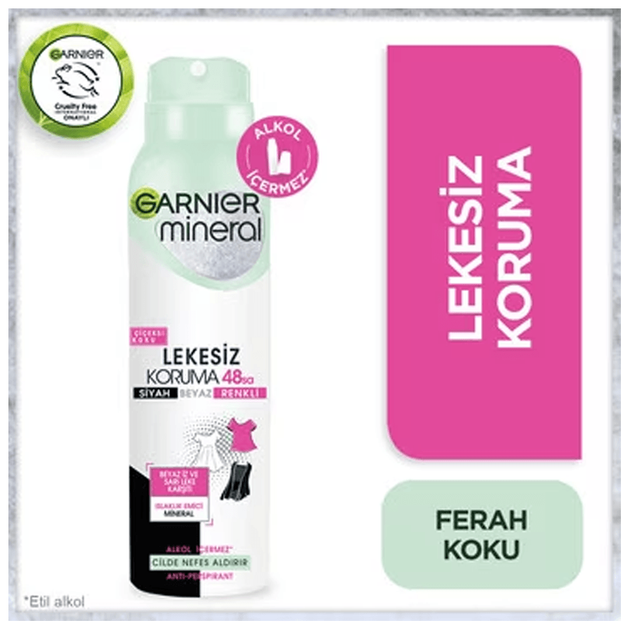 Garnier Mineral Lekesiz Koruma Deodorant Sprey 150ml-Hızlı Kuruma