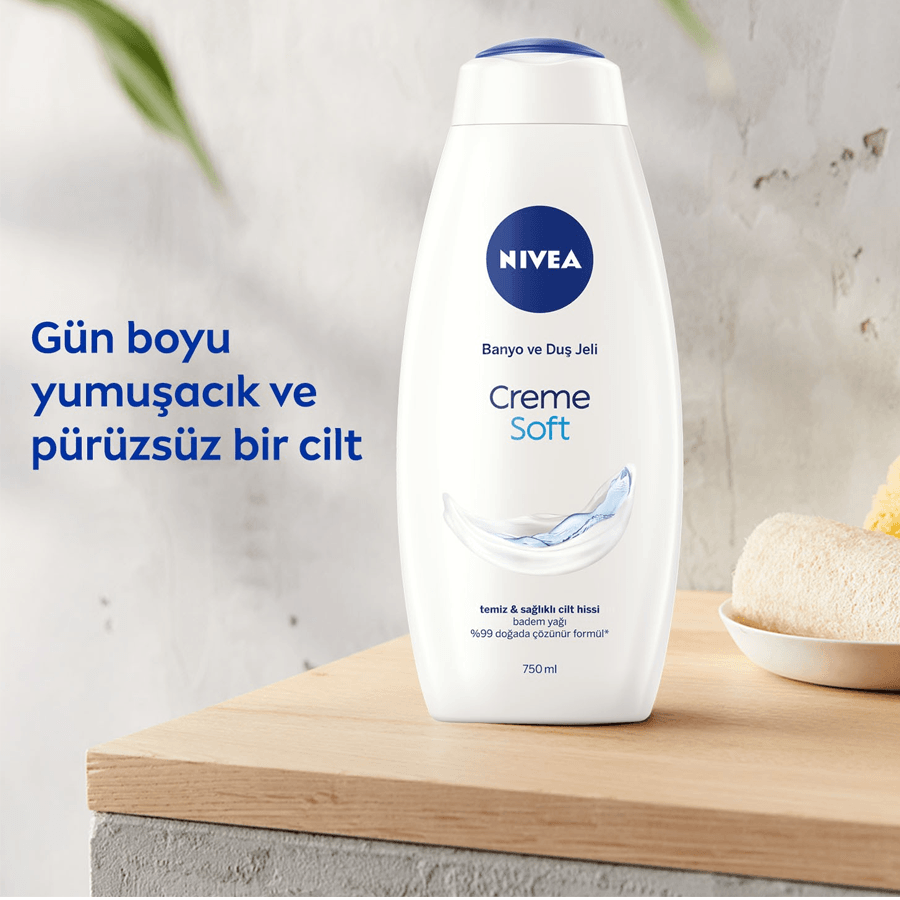 Nivea Creme Soft Banyo ve Duş Jeli 750ml-Badem Yağlı Duş Jeli