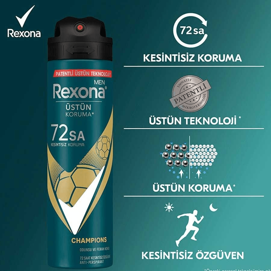 Rexona Men Champions Antiperspirant Erkek Sprey Deodorant 150ml