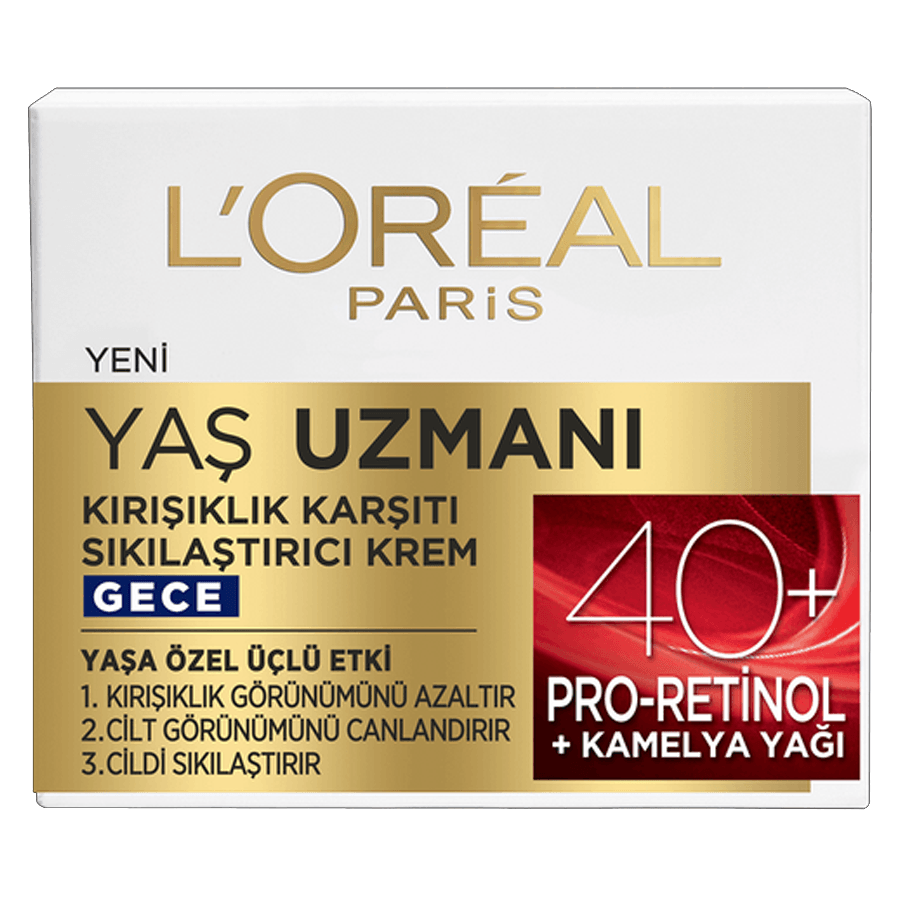 Loreal Paris Yaş Uzmanı 40+ Kırışıklık Karşıtı Sıkılaştırıcı Gece Kremi 50ml