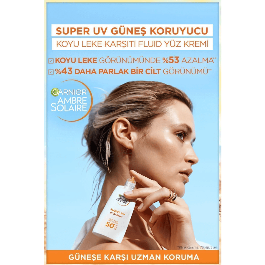 Garnier Ambre Solaire Super UV Vitamin C SPF 50+ 40ml-Leke Karşıtı Güneş Koruyucu