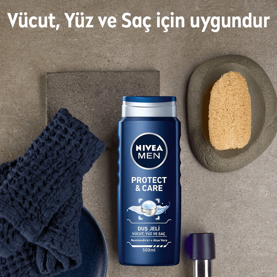 Nivea Men Protect&Care Duş Jeli 500ml-Vücut,Saç ve Yüz