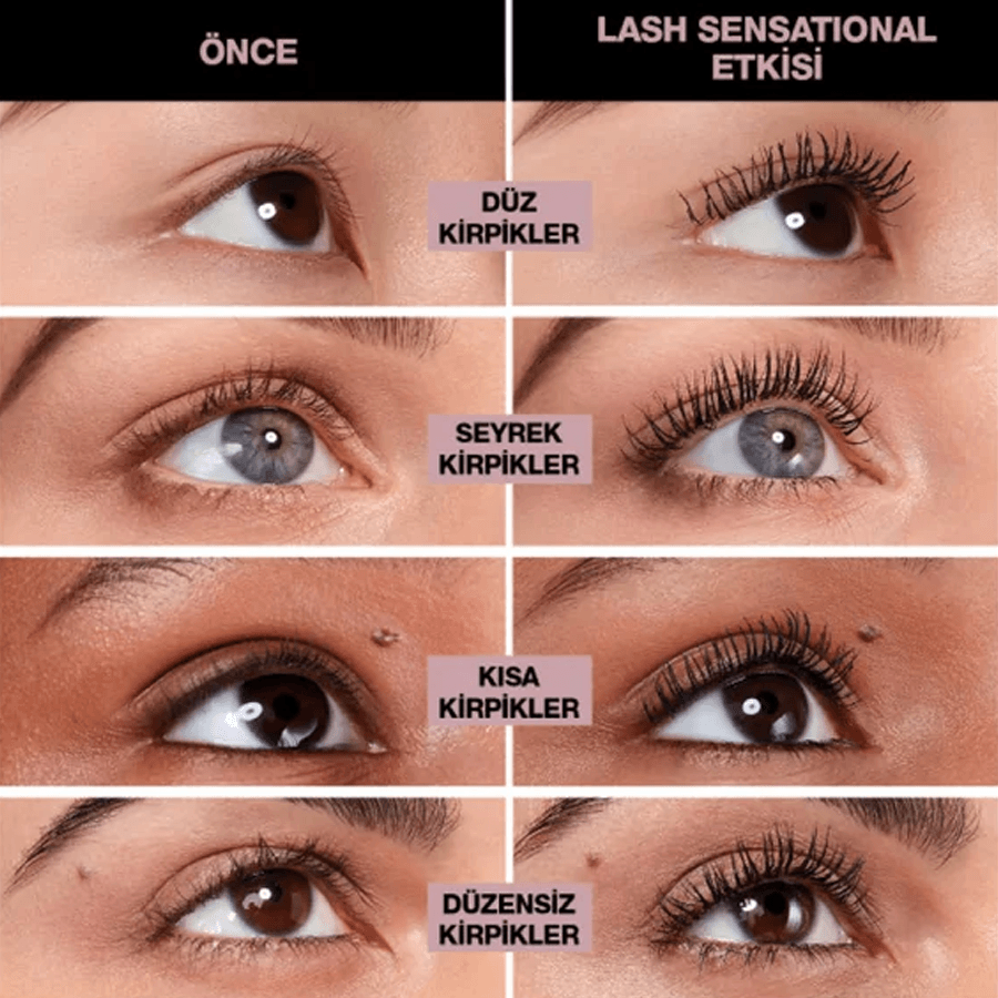 Maybelline Lash Sensational Waterproof Mascara Black 9.4ml-SuyaDayanıklı