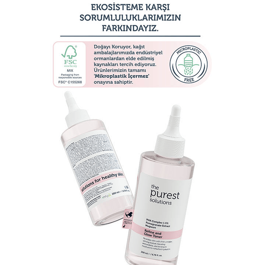 The Purest Solutions Refine and Glow Toner 200ml - Aydınlatıcı Pembe Tonik