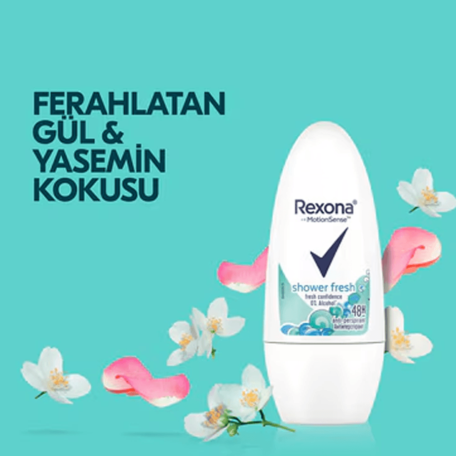 Rexona Shower Fresh Antiperspirant Kadın Roll On Deodorant 50ml-Terlemeyi Önleyici